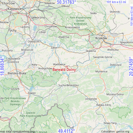 Barwałd Dolny on map