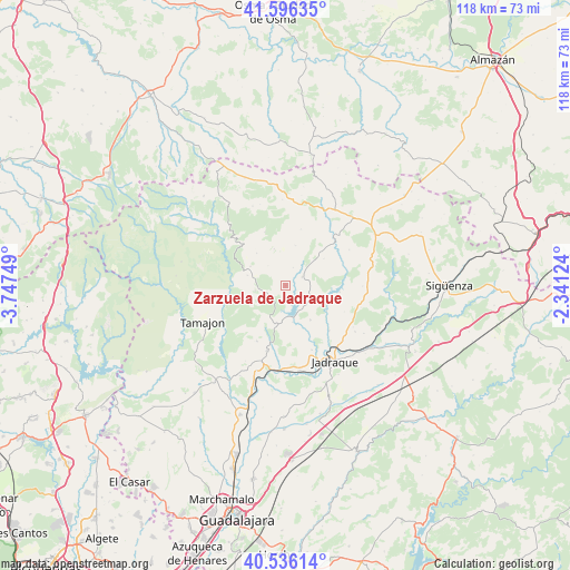 Zarzuela de Jadraque on map