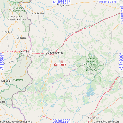 Zamarra on map