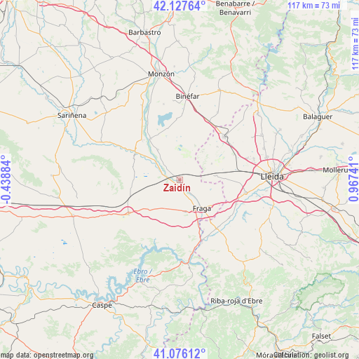 Zaidín on map