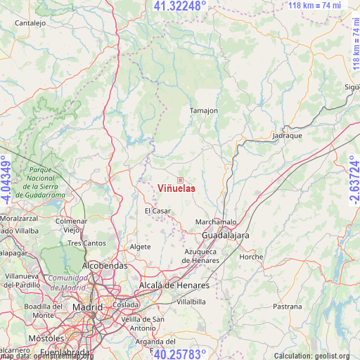 Viñuelas on map