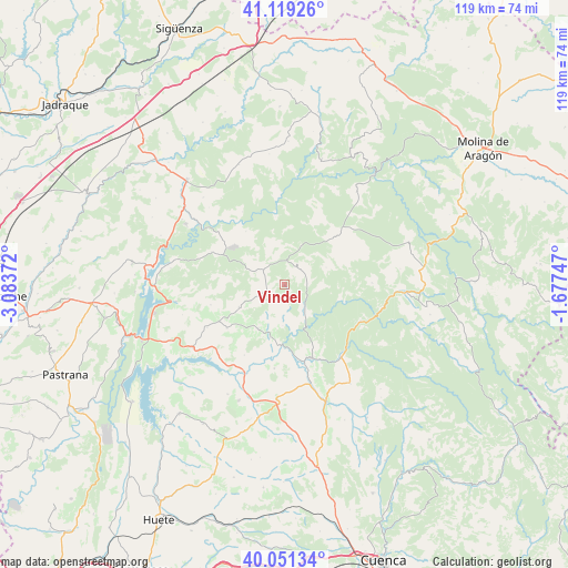 Vindel on map