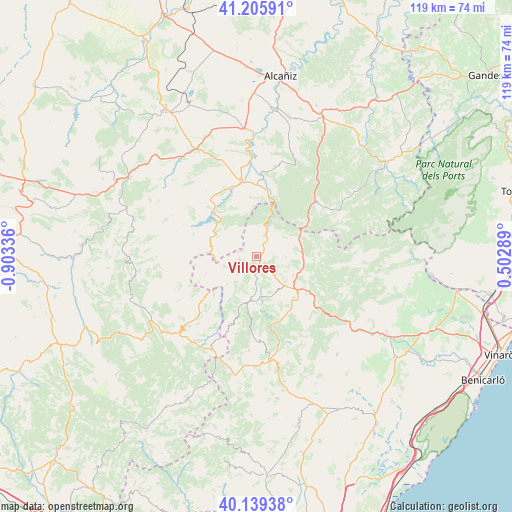 Villores on map