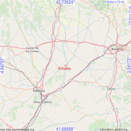 Villodre on map