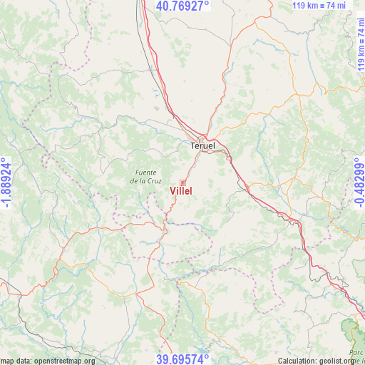 Villel on map