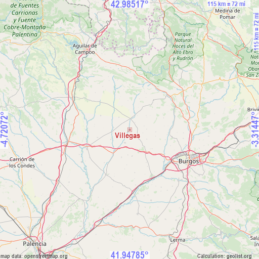 Villegas on map