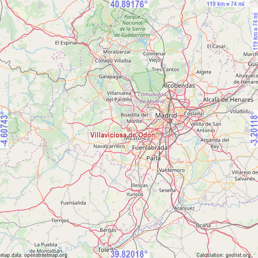 Villaviciosa de Odón on map