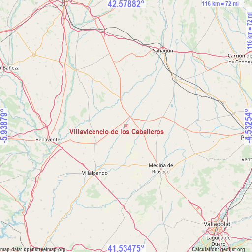 Villavicencio de los Caballeros on map