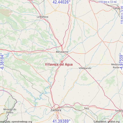 Villaveza del Agua on map