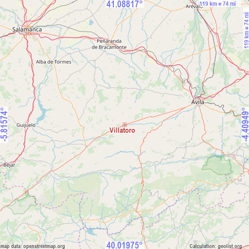 Villatoro on map