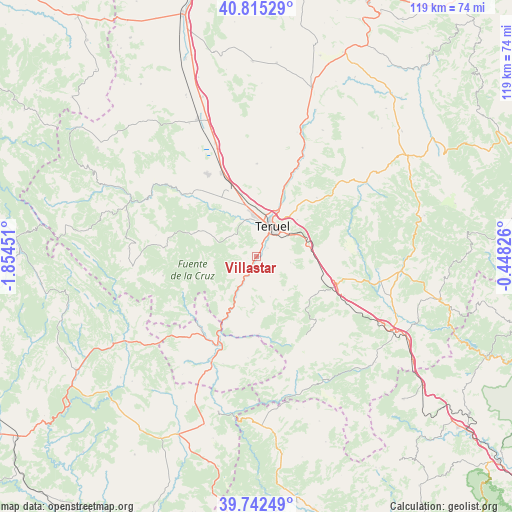 Villastar on map