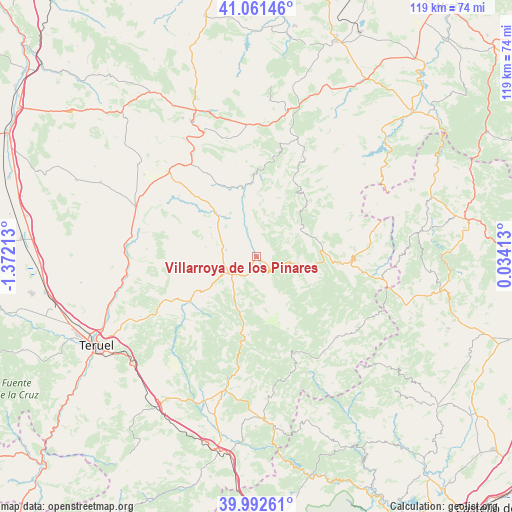 Villarroya de los Pinares on map