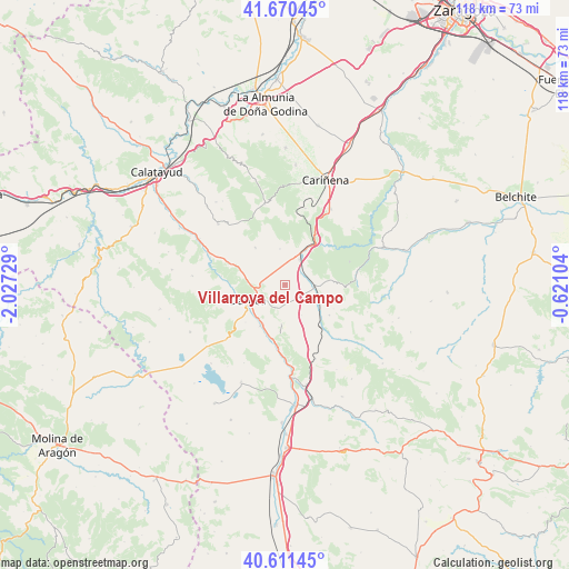 Villarroya del Campo on map