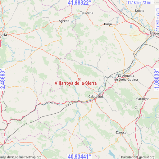 Villarroya de la Sierra on map