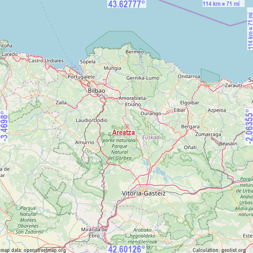 Areatza on map