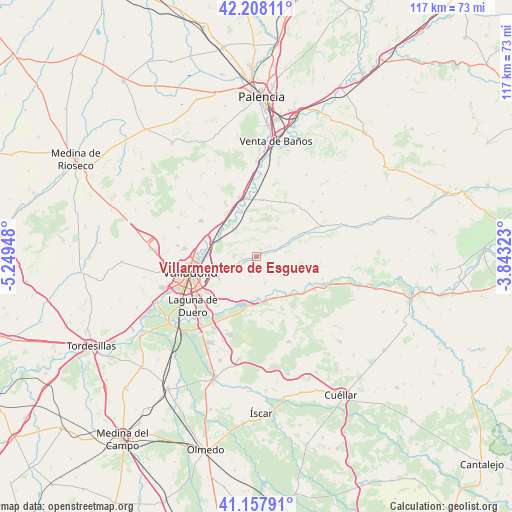 Villarmentero de Esgueva on map