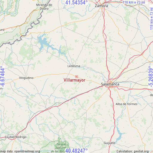 Villarmayor on map