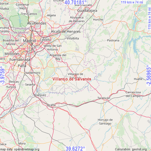 Villarejo de Salvanés on map