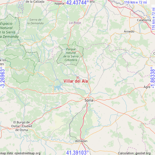 Villar del Ala on map