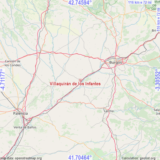 Villaquirán de los Infantes on map