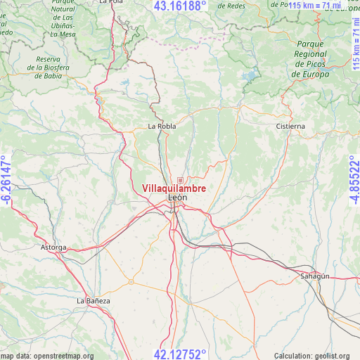 Villaquilambre on map