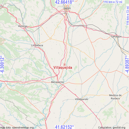 Villaquejida on map