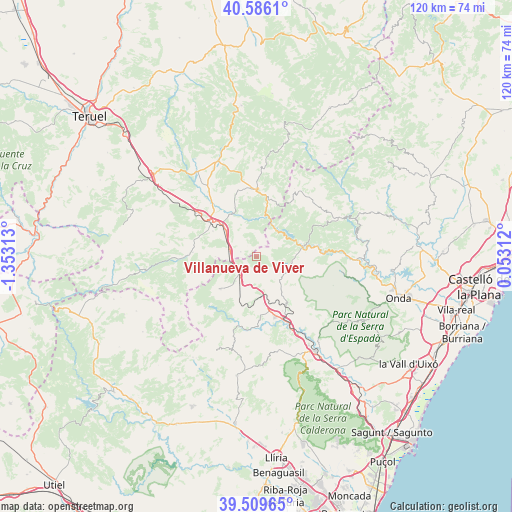 Villanueva de Viver on map