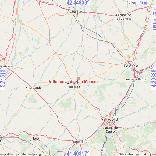 Villanueva de San Mancio on map