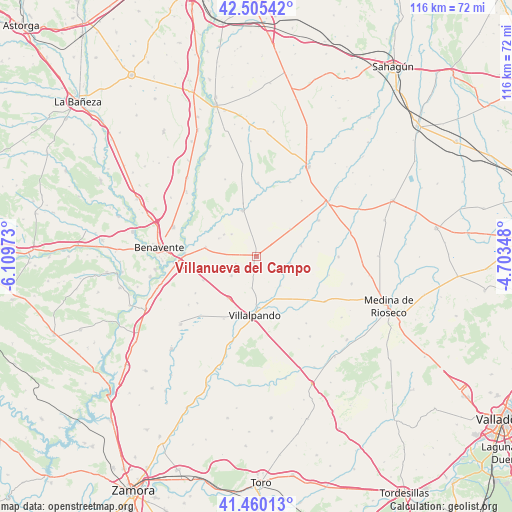 Villanueva del Campo on map