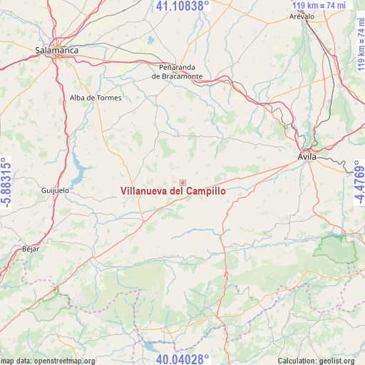 Villanueva del Campillo on map