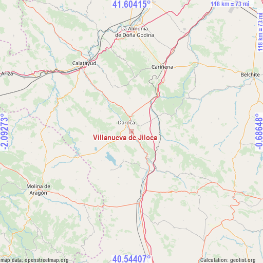 Villanueva de Jiloca on map