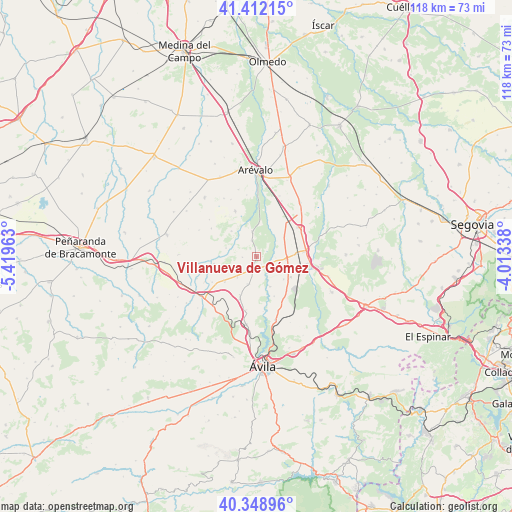 Villanueva de Gómez on map