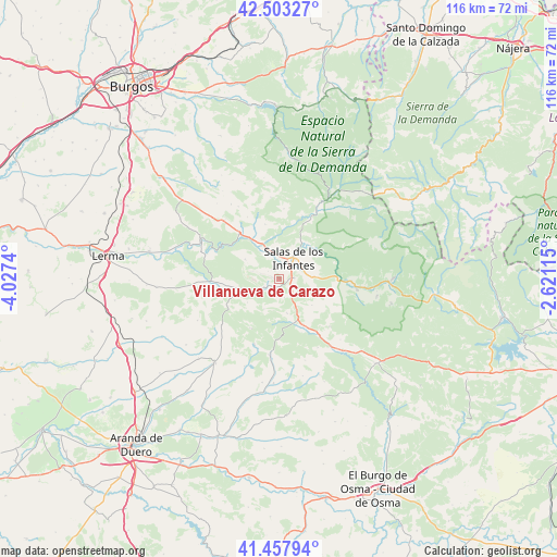 Villanueva de Carazo on map