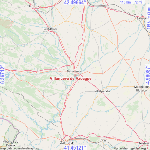 Villanueva de Azoague on map