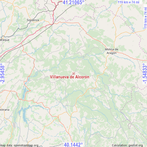 Villanueva de Alcorón on map