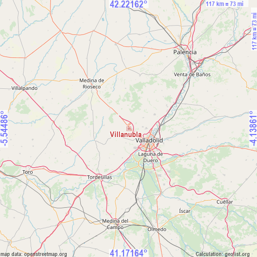 Villanubla on map