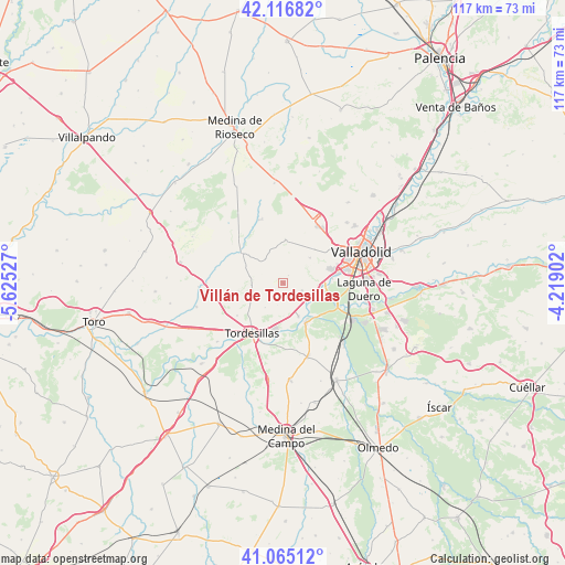Villán de Tordesillas on map