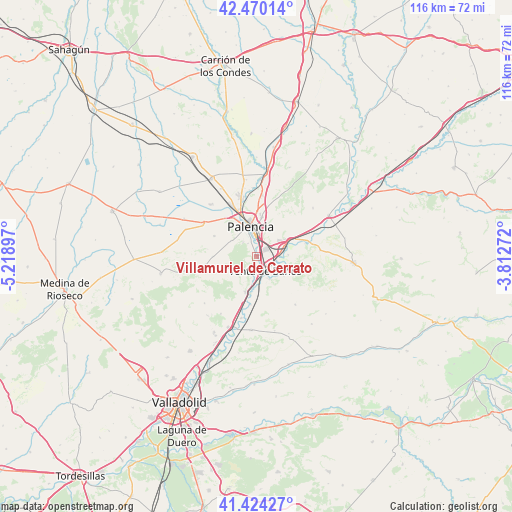Villamuriel de Cerrato on map