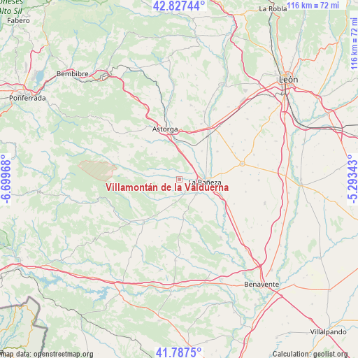 Villamontán de la Valduerna on map