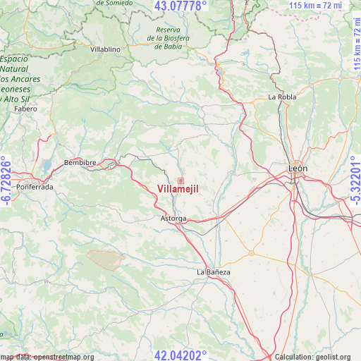 Villamejil on map