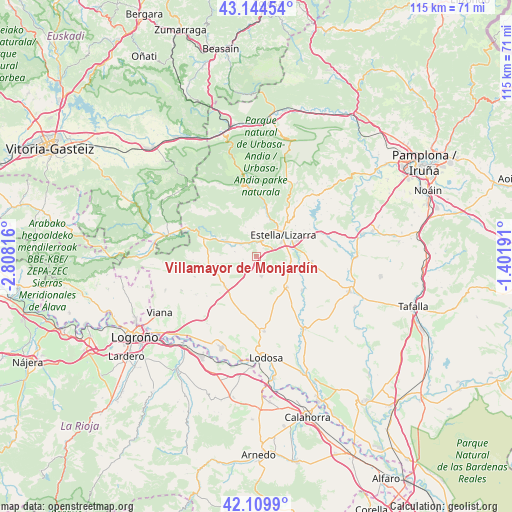 Villamayor de Monjardín on map