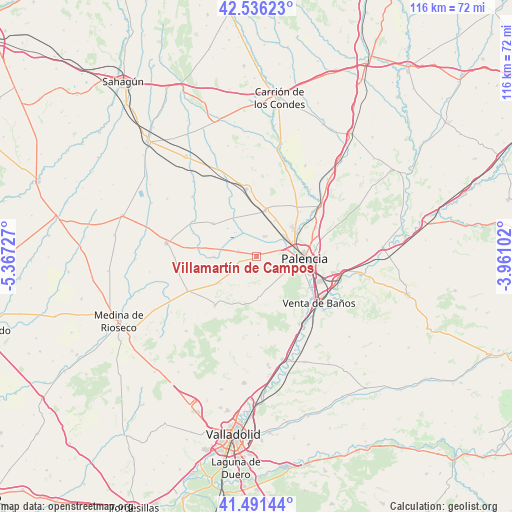 Villamartín de Campos on map