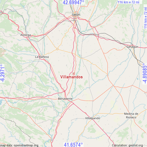 Villamandos on map