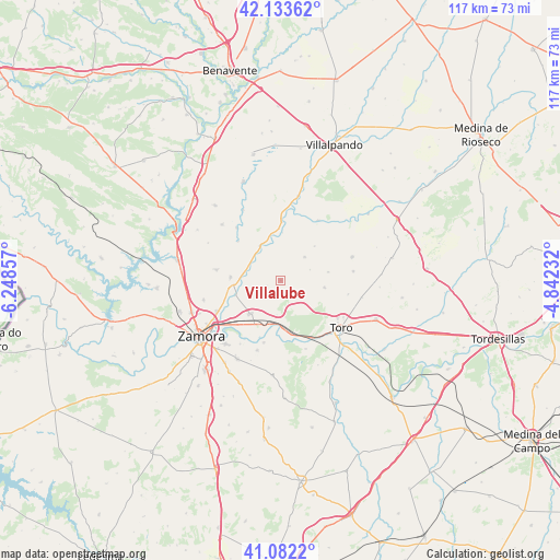 Villalube on map