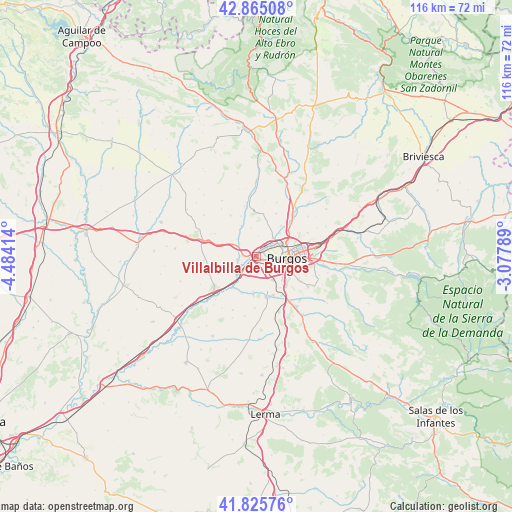 Villalbilla de Burgos on map