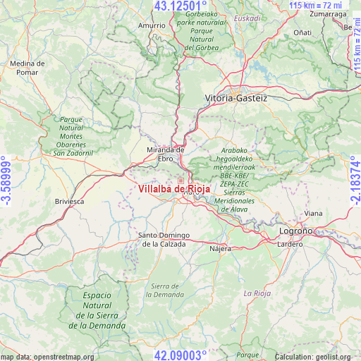 Villalba de Rioja on map