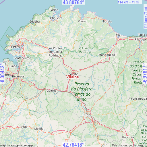 Vilalba on map
