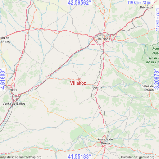 Villahoz on map