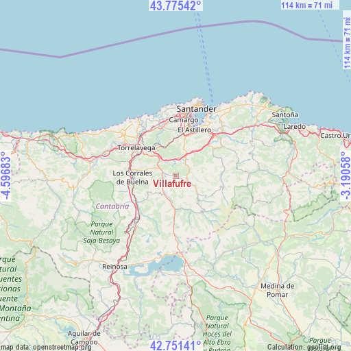 Villafufre on map
