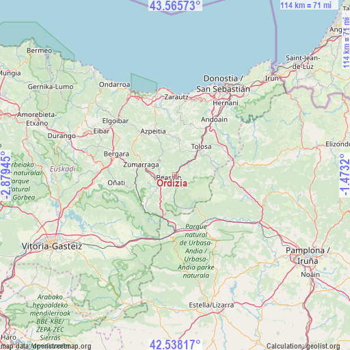 Ordizia on map